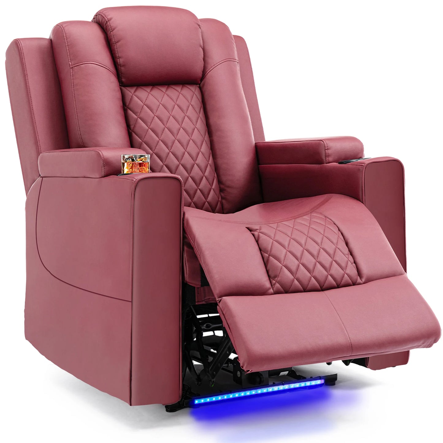 COMHOMA Recliner Armchair ā Massage & LED Relax Chair with Reclining Function for Living Room or Bedroom