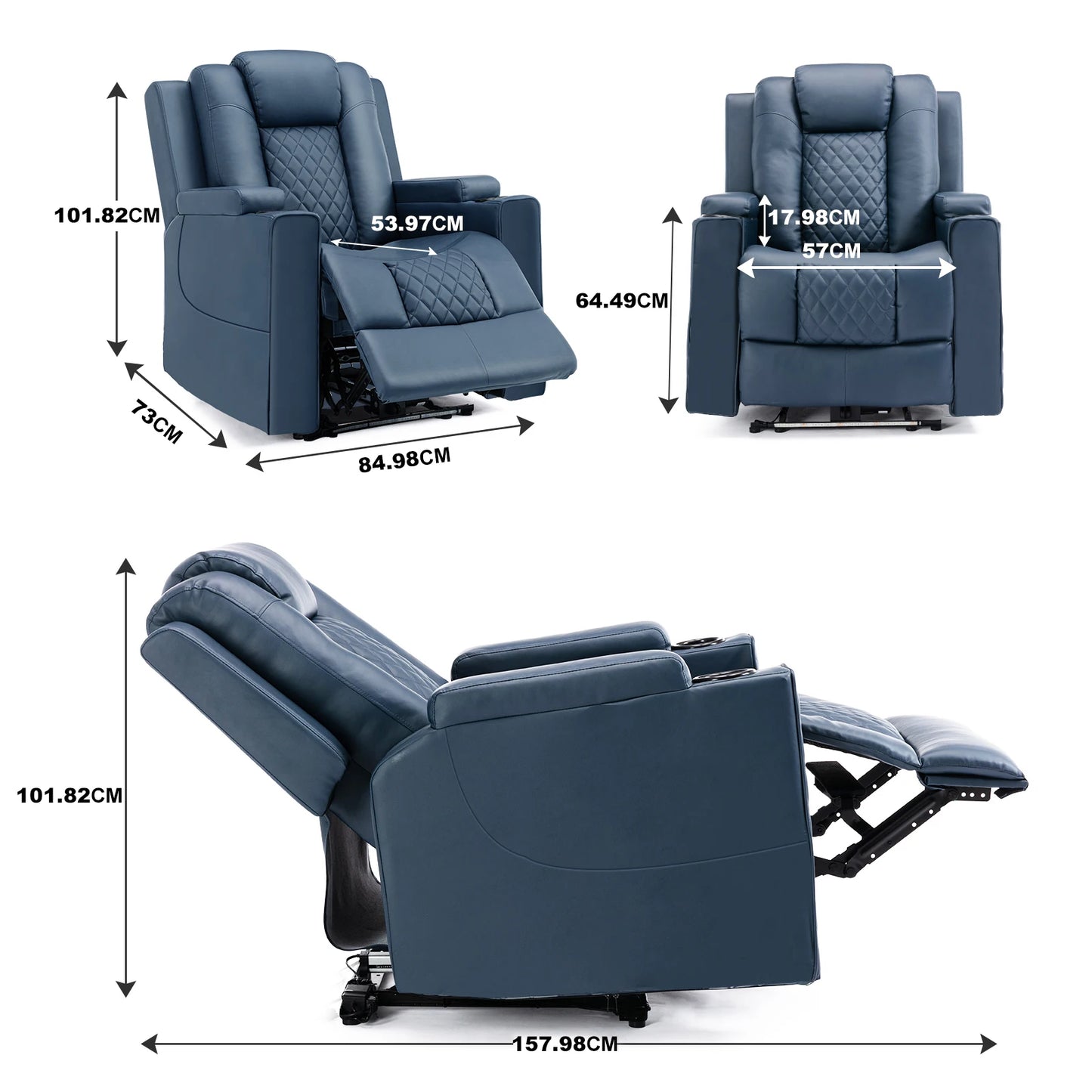 COMHOMA Recliner Armchair ā Massage & LED Relax Chair with Reclining Function for Living Room or Bedroom