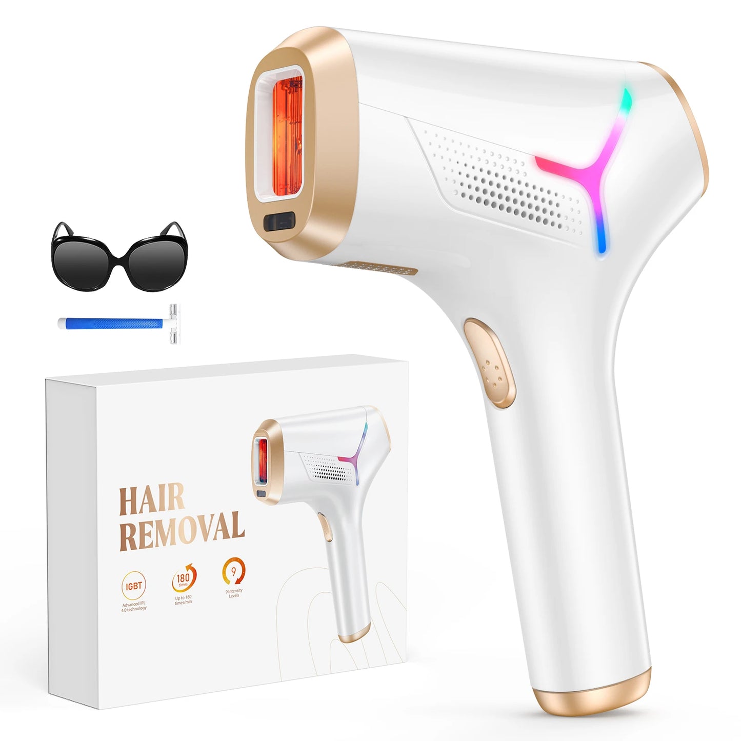 IPL-Haarentfernungsgerät – Laser-Epilierer mit 990.000 Lichtimpulsen für Frauen, schmerzfreie dauerhafte Körper- und Bikinihaarentfernung zu Hause