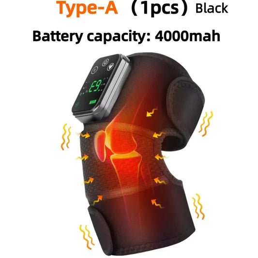 Elektrisch beheiztes Kniepolster mit Vibrationsmassage – 3-in-1-Gelenkstütze zur Linderung von Knie-, Ellenbogen- und Schulterschmerzen