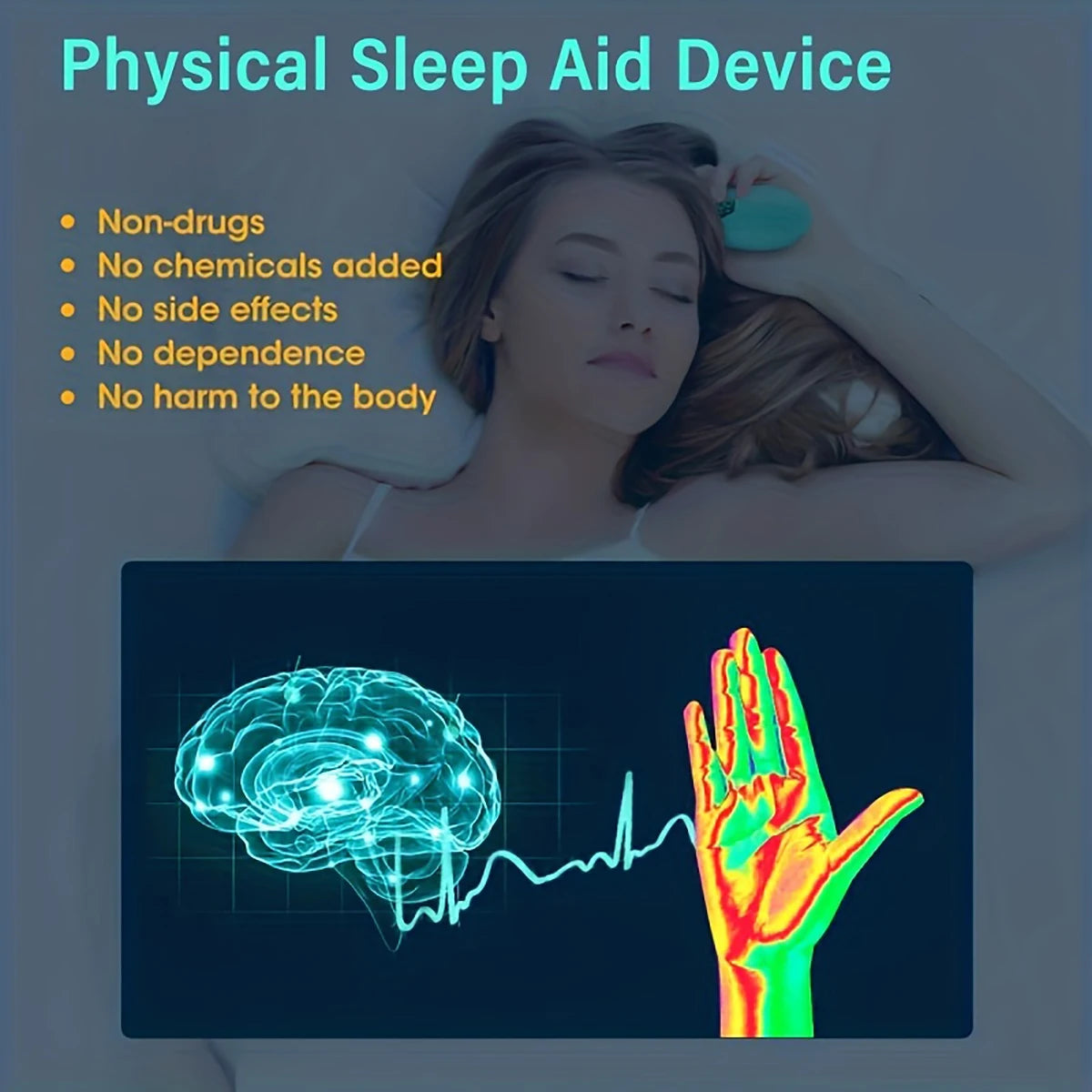 Intelligentes Schlafinstrument, Linderung von Angstzuständen, Neuro-Schlafnerven, Beruhigungsgerät für Schlaflosigkeit, gesunde Pulsstimulation, Hand-Schlafgerät