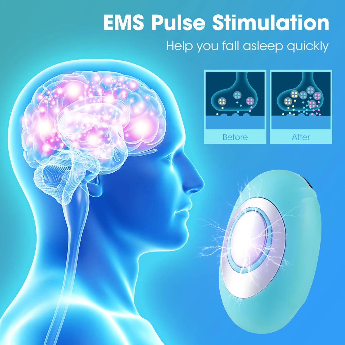 Intelligentes Schlafinstrument, Linderung von Angstzuständen, Neuro-Schlafnerven, Beruhigungsgerät für Schlaflosigkeit, gesunde Pulsstimulation, Hand-Schlafgerät