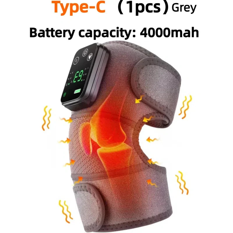 Elektrisch beheiztes Kniepolster mit Vibrationsmassage – 3-in-1-Gelenkstütze zur Linderung von Knie-, Ellenbogen- und Schulterschmerzen