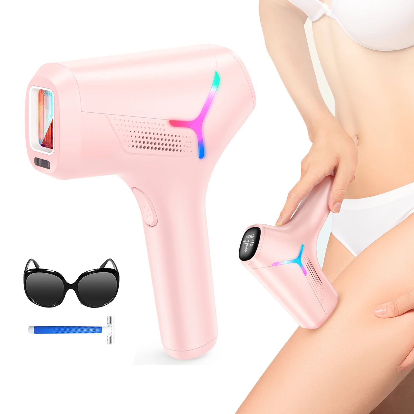 IPL-Haarentfernungsgerät – Laser-Epilierer mit 990.000 Lichtimpulsen für Frauen, schmerzfreie dauerhafte Körper- und Bikinihaarentfernung zu Hause