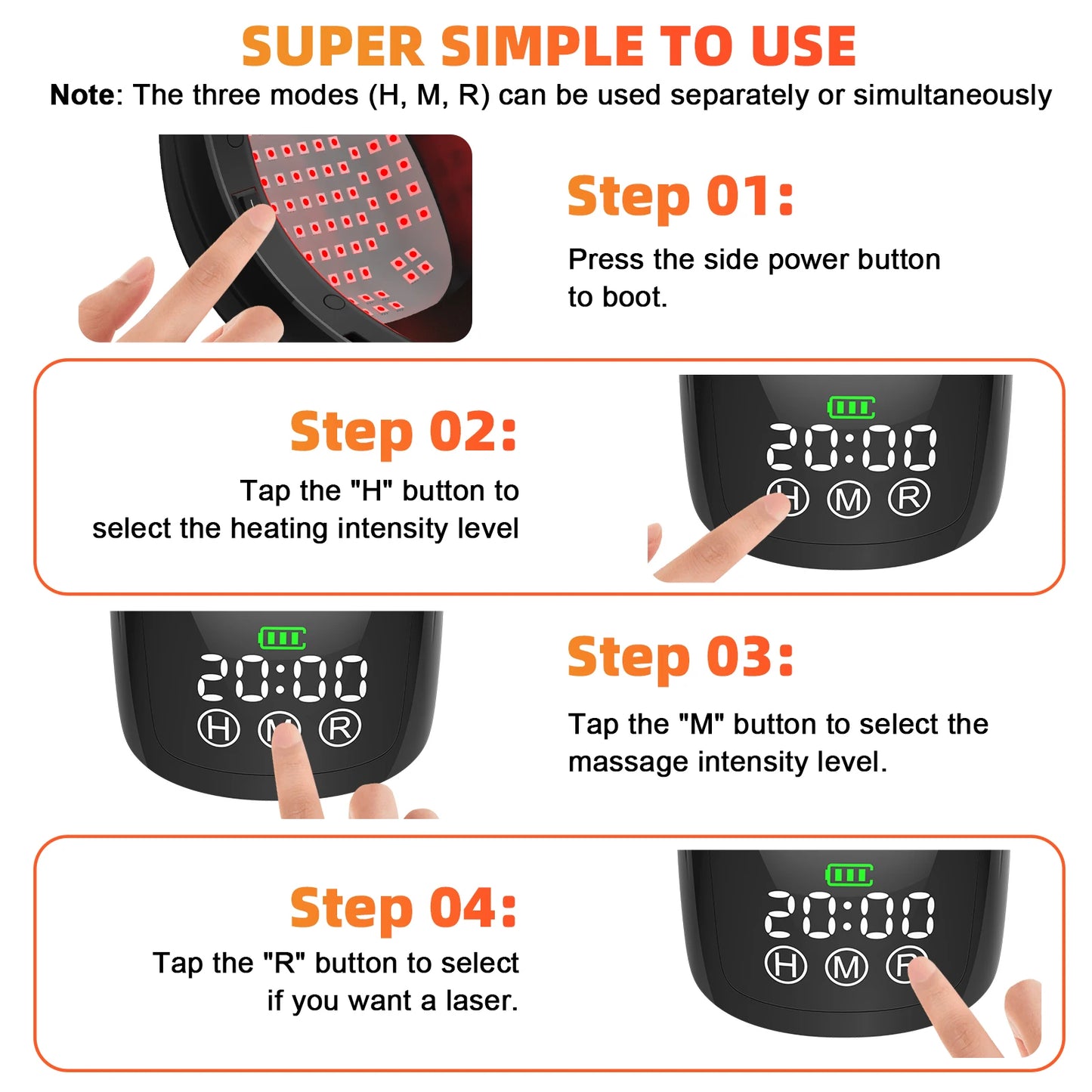 KTS Kabelloses Knie-Lasertherapiegerät – 70 Laserdioden mit 2-stufiger Wärme zur Linderung von Arthritis und Gelenkschmerzen