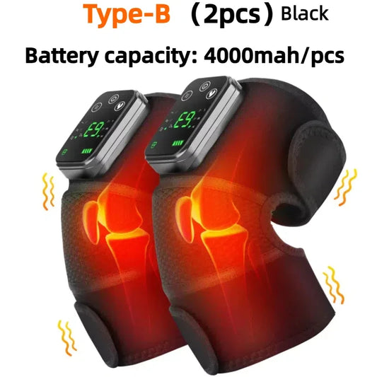 Elektrisch beheiztes Kniepolster mit Vibrationsmassage – 3-in-1-Gelenkstütze zur Linderung von Knie-, Ellenbogen- und Schulterschmerzen