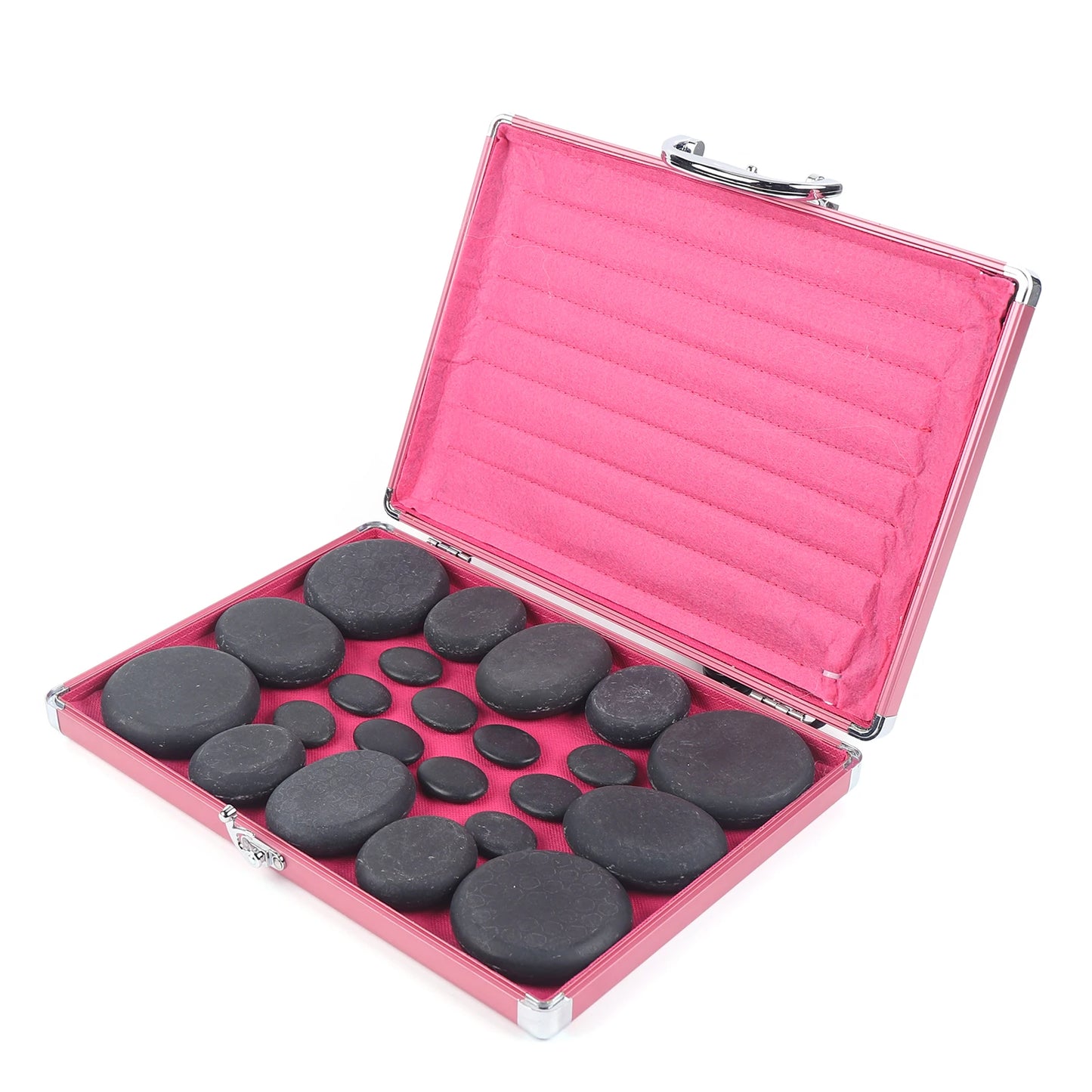 20-Piece Hot Stone Massage Set – Basalt Stone Kit with Heating Box for Spa, Therapy & Hot Compress Treatment