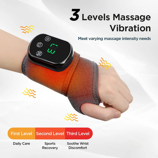 Elektrisch beheizte Handgelenk- und Knöchelbandage – 5-stufige Heißkompressen-Massage-Stützbandage | Wiederaufladbarer Hand-, Fuß- und Gelenkschutz