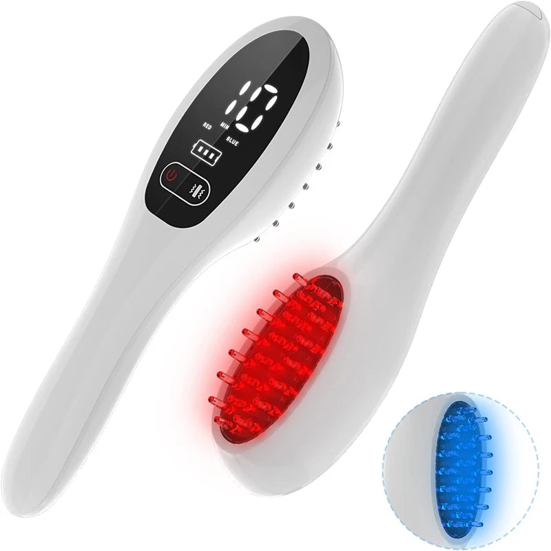 Elektrischer Laser-Haarwuchskamm – Anti-Haarausfall-Therapie mit 650 nm Rotlicht, LED und Vibrationsmassage