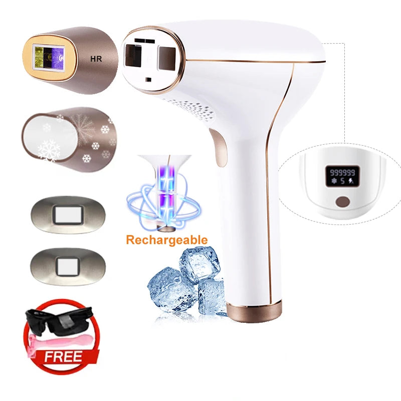 🚫 Schmerz, ✨ Glätte: Vancostar 4-in-1 kabelloses IPL-Haarentfernungsgerät Dauerhafte Haarentfernung mit Kühlung und austauschbarer Lampe – Sicher für Bikinizone, Körper und Gesicht