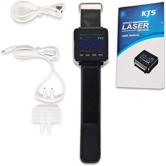 KTS 650-nm-Lasertherapieuhr – LLLT-Halbleiterbehandlung für Diabetes, Bluthochdruck, Rhinitis und verstopfte Nase