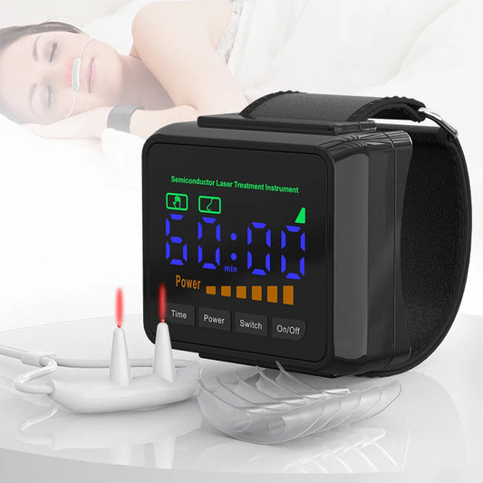 KTS 650-nm-Lasertherapieuhr – LLLT-Halbleiterbehandlung für Diabetes, Bluthochdruck, Rhinitis und verstopfte Nase