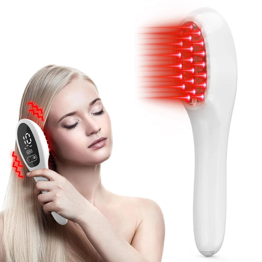 Elektrischer Laser-Haarwuchskamm – Anti-Haarausfall-Therapie mit 650 nm Rotlicht, LED und Vibrationsmassage
